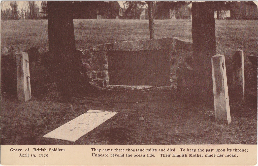 Grave of British Soldiers - April 19, 1775 - Concord, Massachusetts - Postcard, c. 1900s