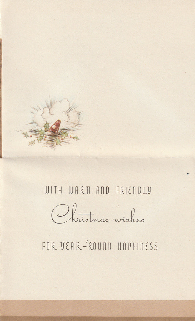 Greeting Your With Warm and Friendly Christmas Wishes - Card, c. 1940s