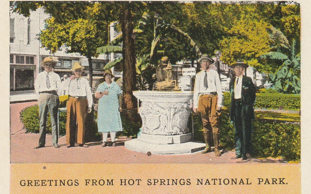 Greetings From Hot Springs National Park Arkansas Postcard Close Up