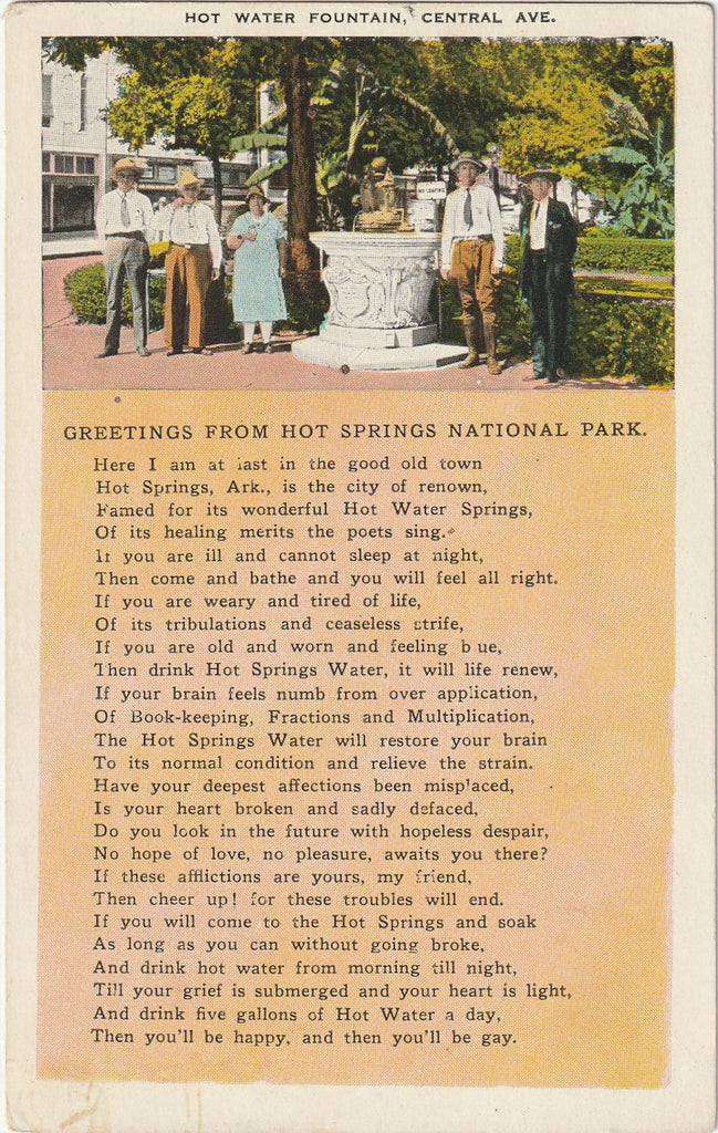 Greetings From Hot Springs National Park Arkansas Postcard