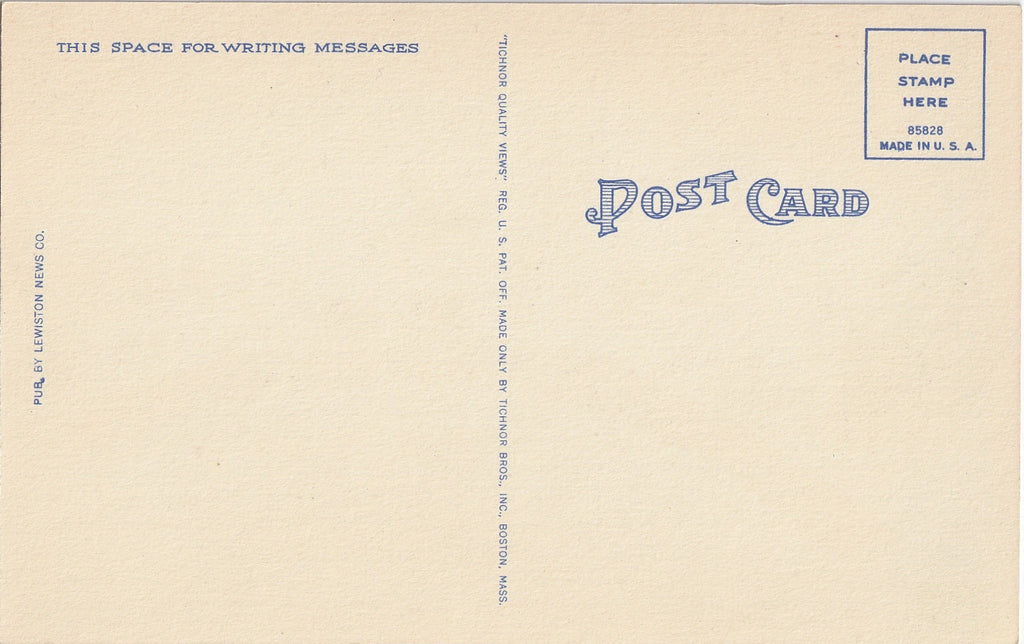 Greetings From Lewiston Maine Vintage Postcard Back