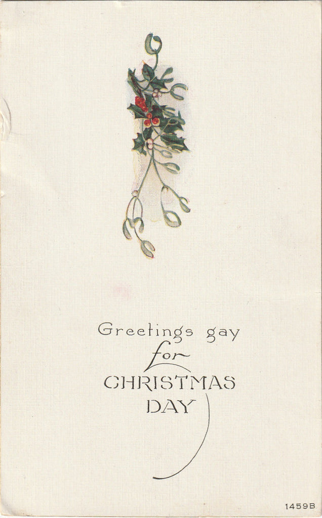 Greetings Gay For Christmas Day Antique Postcard