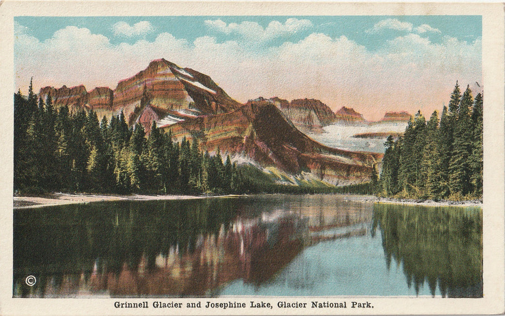 Grinnell Glacier Josephine Lake Glacier National Park Postcard