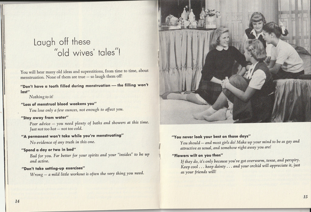 Growing Up and Liking It - Personal Products Corporation - Booklet, c. 1954 0- Laugh off these old wives tales