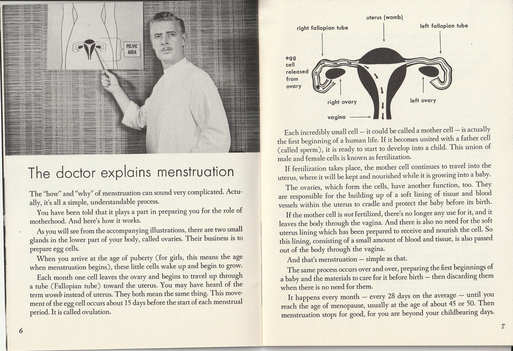 Growing Up and Liking It - Personal Products Corporation - Booklet, c. 1954 - Doctor explains mestruation