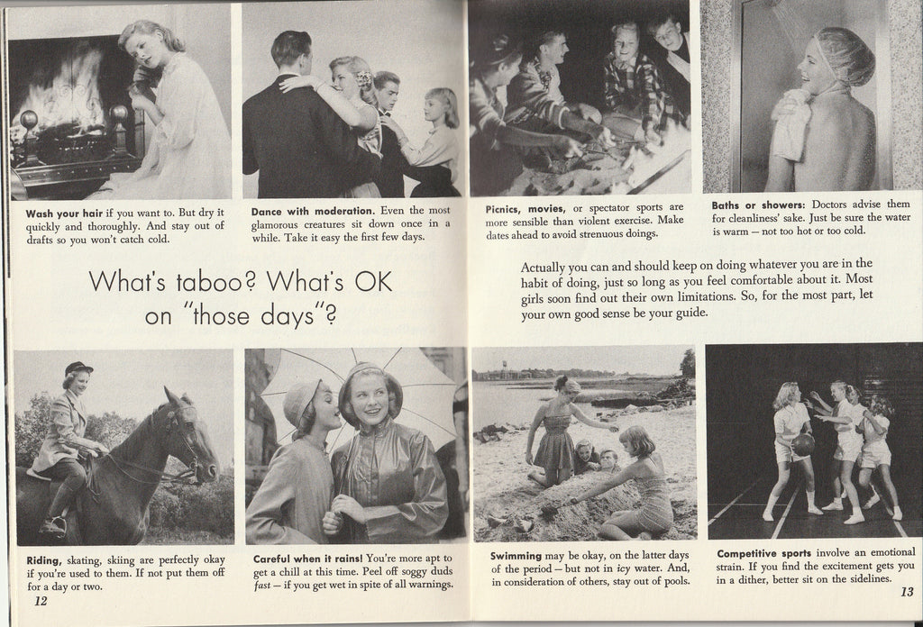 Growing Up and Liking It - Personal Products Corporation - Booklet, c. 1954 - What's taboo? What's OK on "those days"
