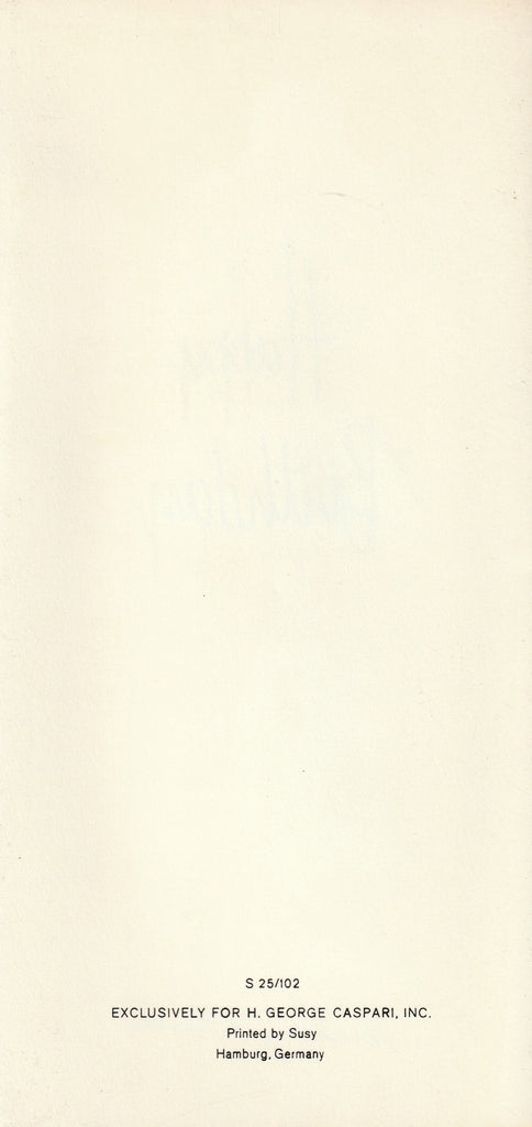 Happy Birthday Dirndl - Hamburg, Germany - Printed by Susy - H. George Caspari, Inc. - Card, c. 1970s Back