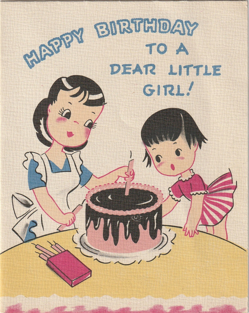 Happy Birthday To A Dear Little Girl - Castle-Craft Card, c. 1940s