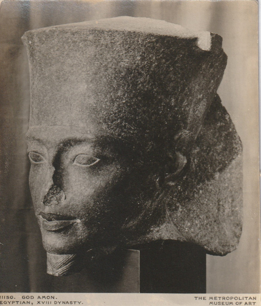 Head of Egyptian God Amon Antique Photo Close Up