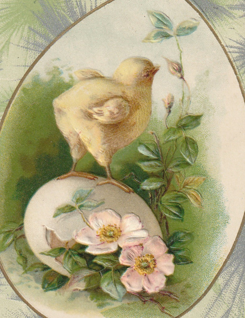 Hearty Easter Greetings Antique Postcard Close Up 2