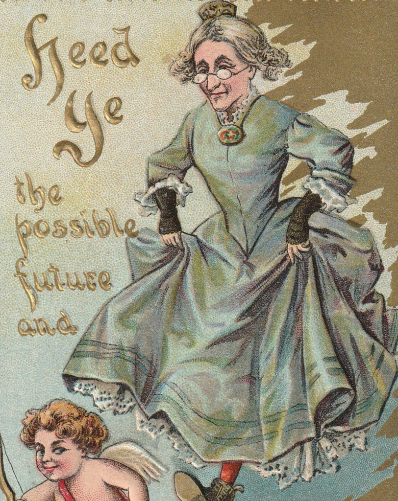 Heed Ye the Possible Future and Be My Valentine Postcard Close Up