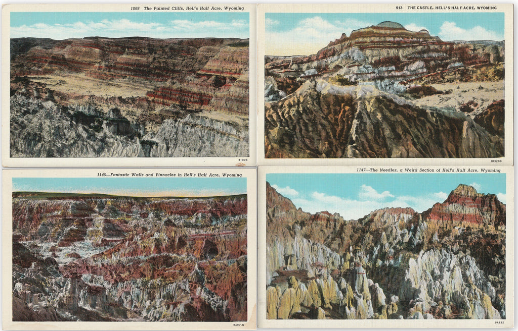 Hell's Half Acre Wyoming Postcard SET