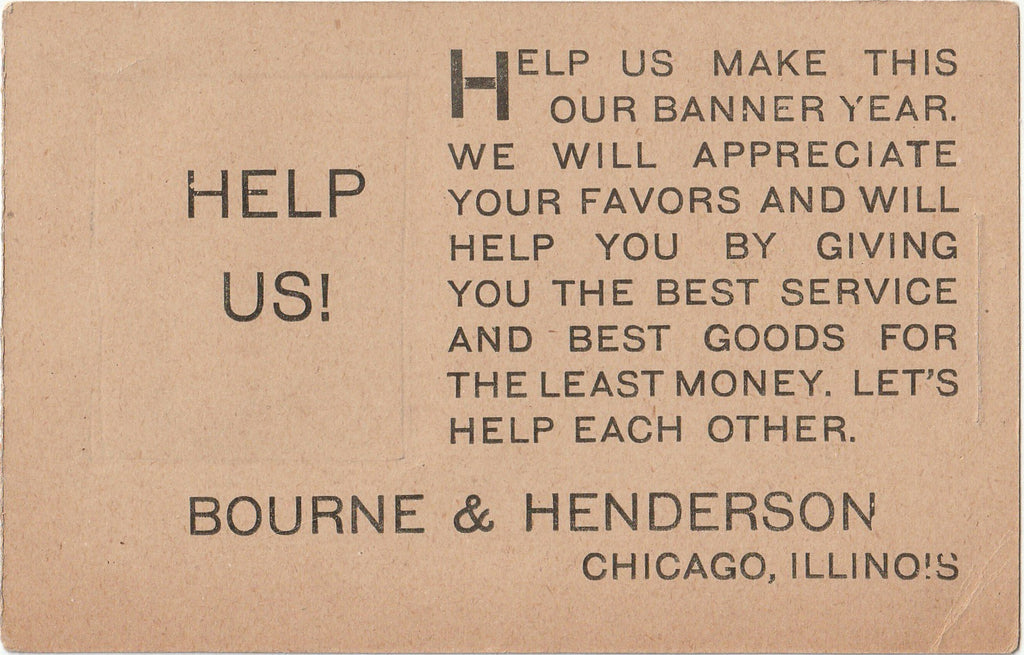 Help Us - Prowling Burglar - Putnam Fadeless Dyes - Bourne & Henderson - Chicago, IL - Card, c. 1910s