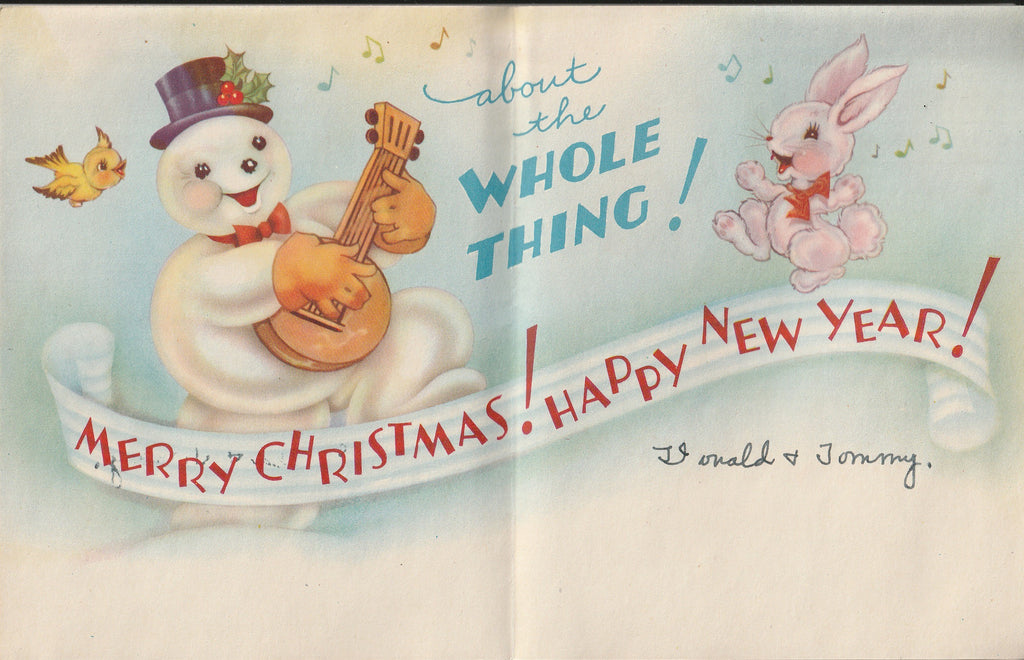 Here's Hoping You're Happy About the Whole Thing - Merry Christmas - Card, c. 1950s Inside