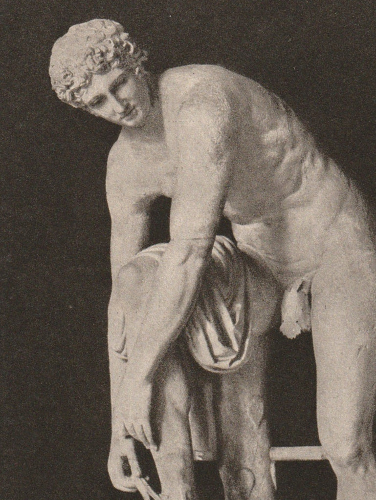 Hermes Statue Glytothek Munich Antique Postcard Close Up 2