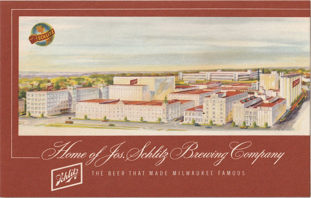 Jos. Schlitz Brewing Company - Milwaukee, WI - SET of 2 -Postcards, c. 1950s