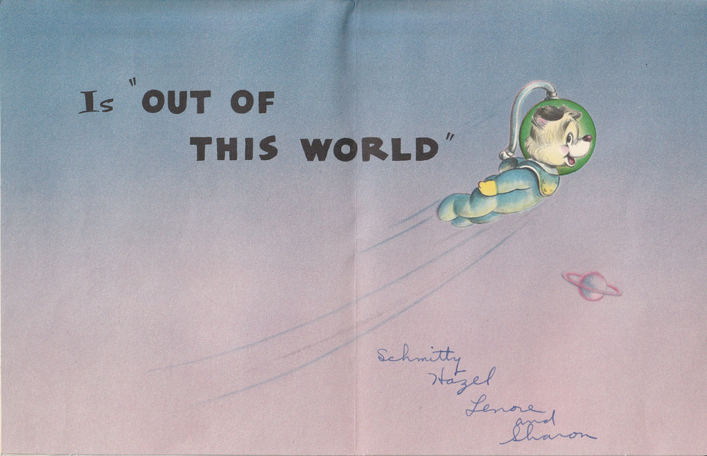 Hope Your Birthday is Out of this World - A Forget-Me-Not Card, c. 1950s