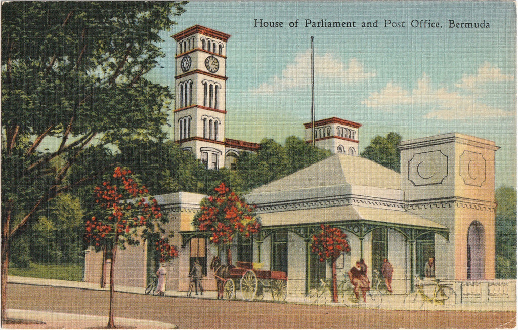 House of Parliament and Post Office Bermuda Postcard