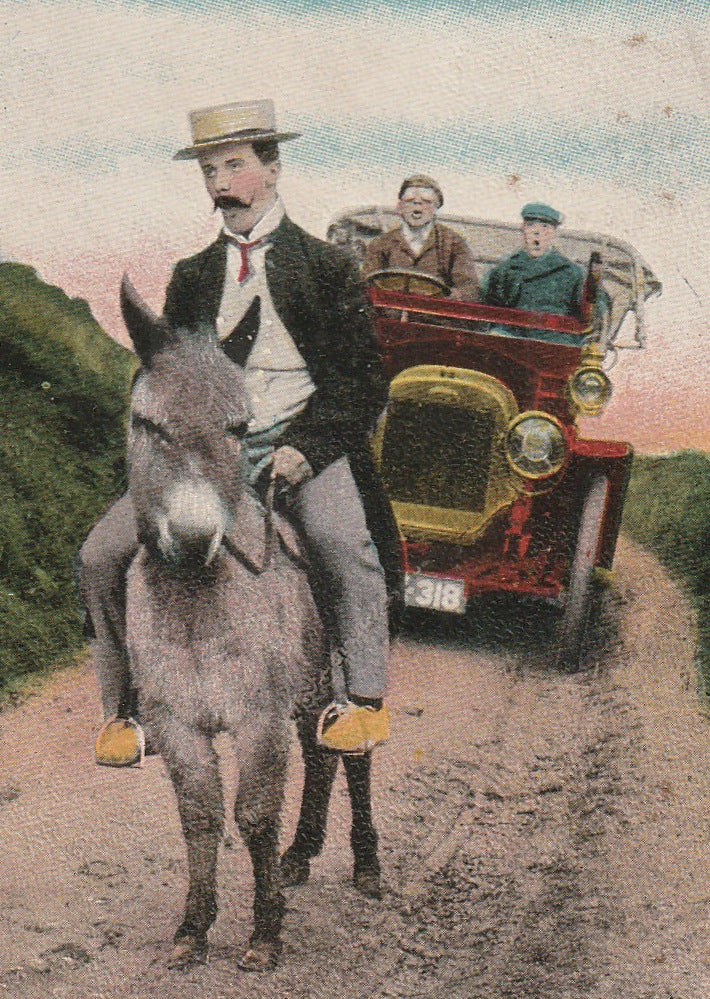 Hurry Up You Two in Front Antique Postcard Close Up 2