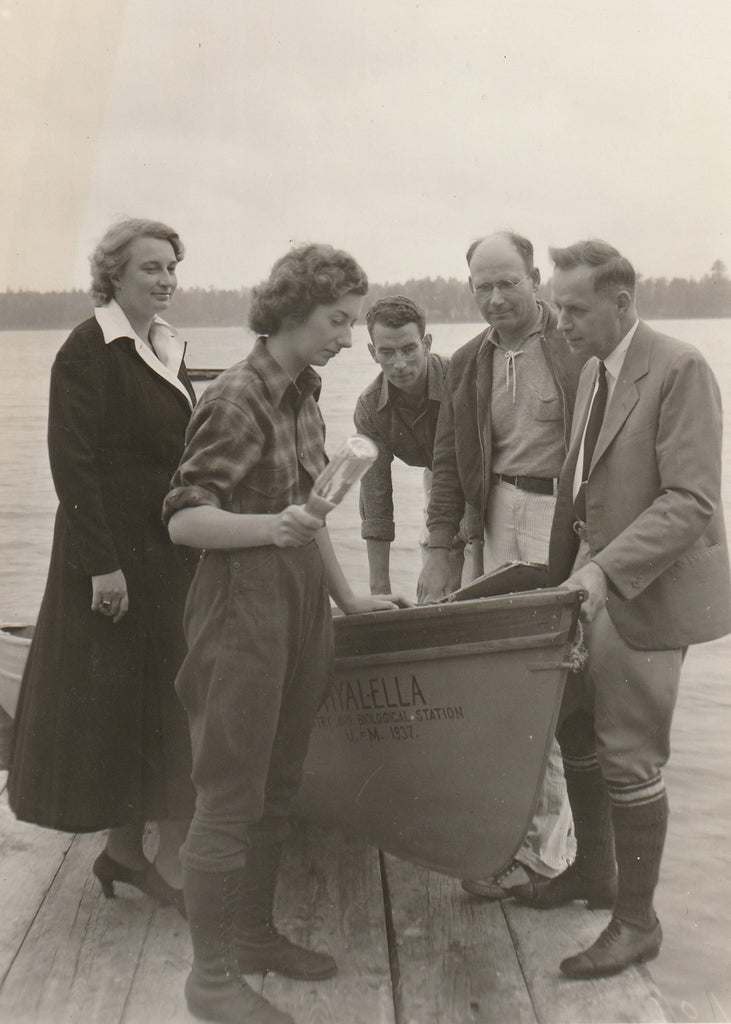 Hyalella Boat Christening - Lake Itasca Forestry & Biological Station, MN - Photo, c. 1930s