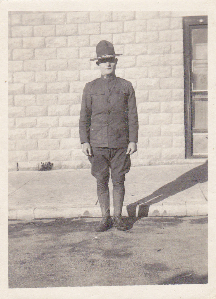 WWI Doughboy- 1910s Antique Photographs- SET of 3- First World War- WW1 Soldier Uniform- Military Man Photos- Snapshots