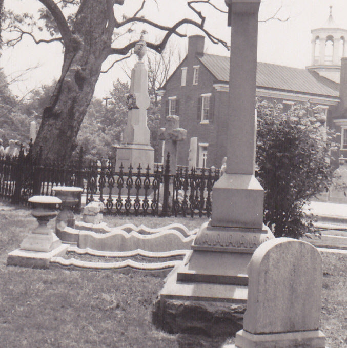 Headstones and Monuments- 1950s Vintage Photograph- Church Cemetery- Graveyard Snapshot- Old Photo- Snapshot
