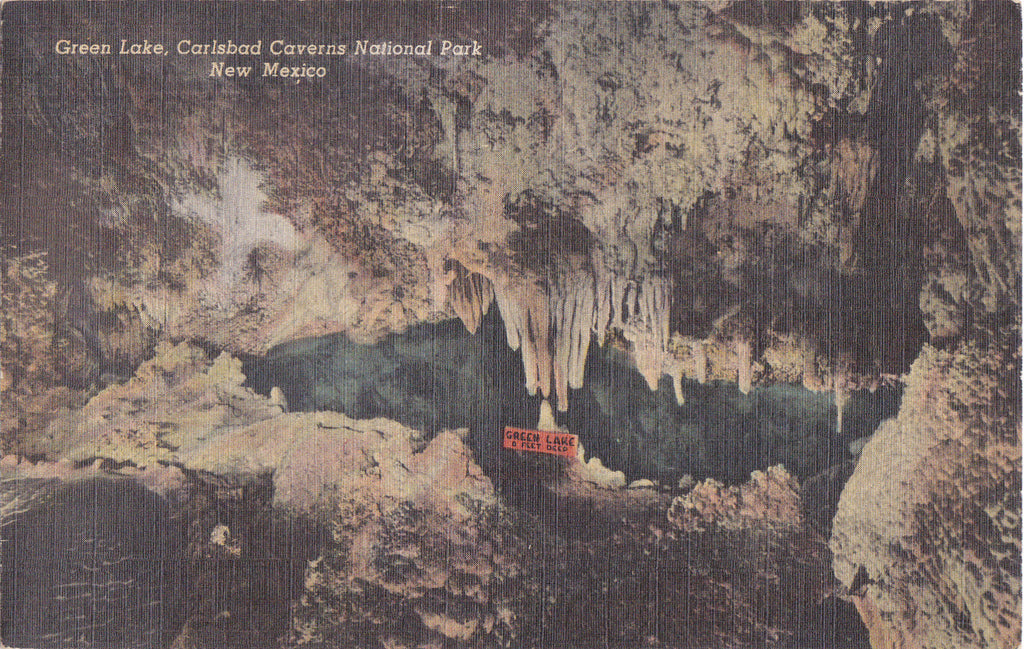 Carlsbad Caverns National Park- 1940s Vintage Postcards- SET of 3- New Mexico- Green Lake- Lunch Room- Herman Hemler
