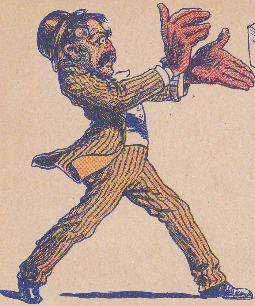I Caught Cold- 1900s Antique Postcard- Get Well Soon- Ice Block- Strange Edwardian Humor- Visual Pun- Art Comic- Used
