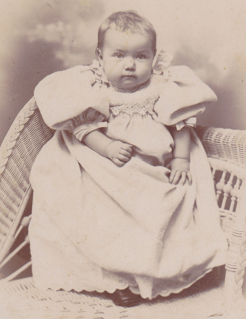 Hidden Mother- 1800s Antique Photograph- Victorian Baby Portrait- Oconomowoc, WI- Photographer Munger- Cabinet Photo