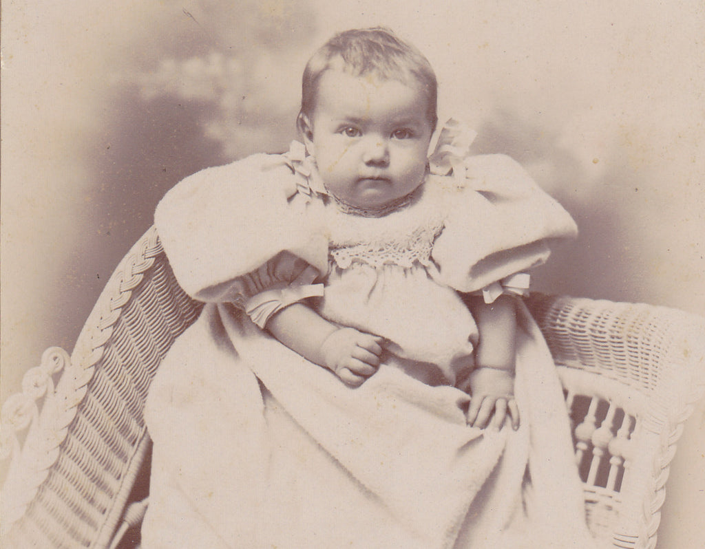 Hidden Mother- 1800s Antique Photograph- Victorian Baby Portrait- Oconomowoc, WI- Photographer Munger- Cabinet Photo