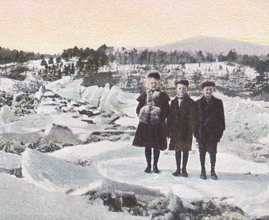 Ice Jam- 1900s Antique Postcard- Frozen Lake- Winter Landscape- Edwardian Children- A C Bosselman- Unused