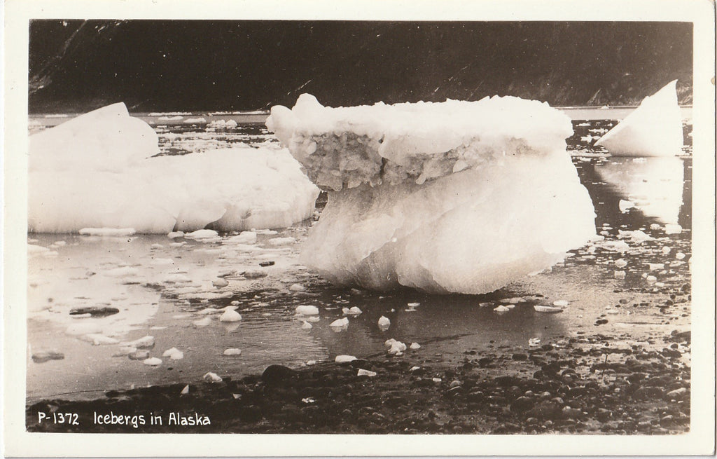 Icebergs in Alaska Vintage RPPC