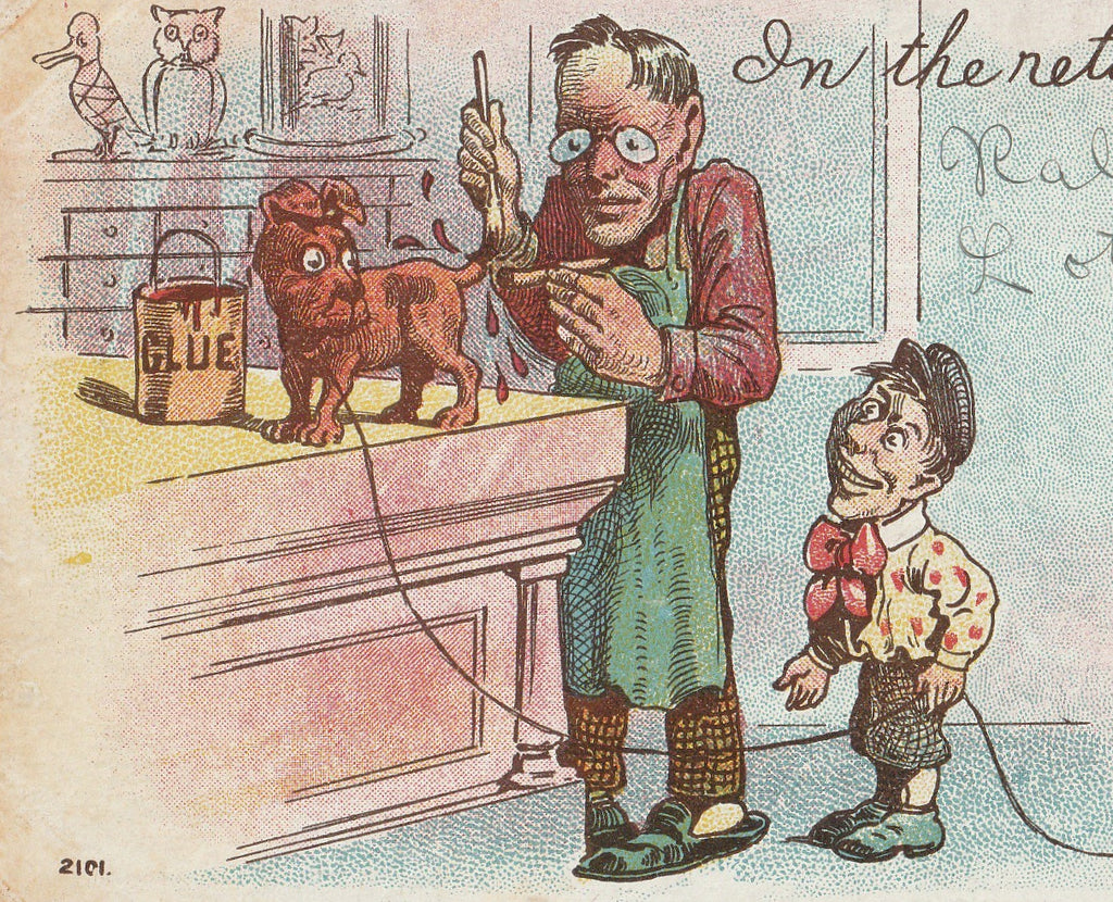 In The Retail Business Antique Postcard Close Up