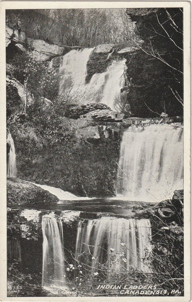 Indian Ladders Waterfall - Canadensis, PA - Postcard, c. 1910s