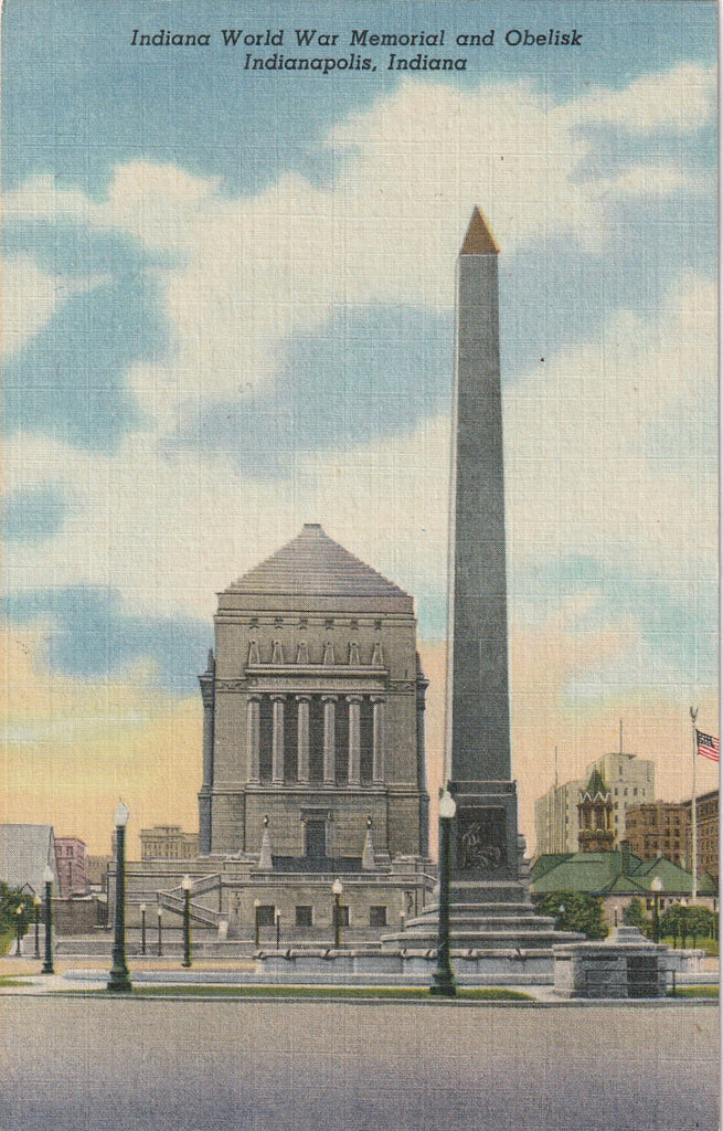 Indiana World War Memorial Obelisk Indianapolis Postcard