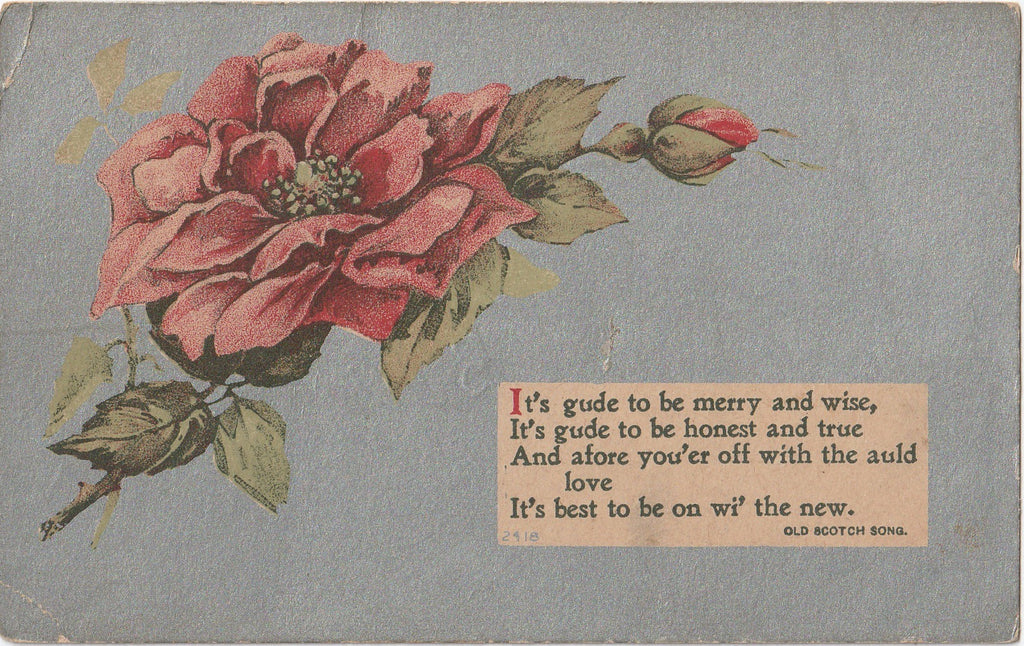 It's Gude to Be Merry and Wise Antique Postcard