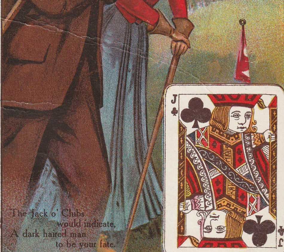 Jack o' Clubs would indicate, A Dark Haired Man to be Your Fate - Postcard, c. 1909 Close Up 2