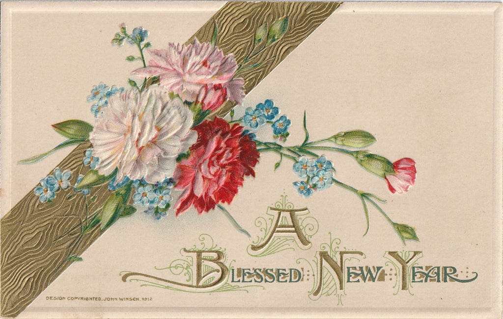John Winsch Antique New Years Postcard 2