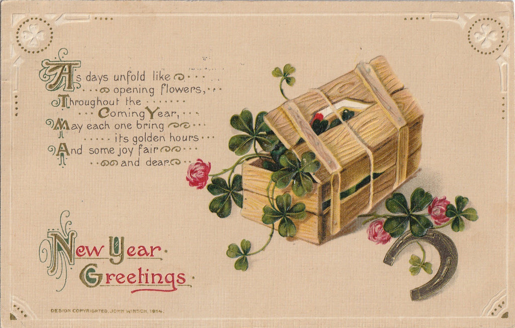 John Winsch Antique New Years Postcard 3