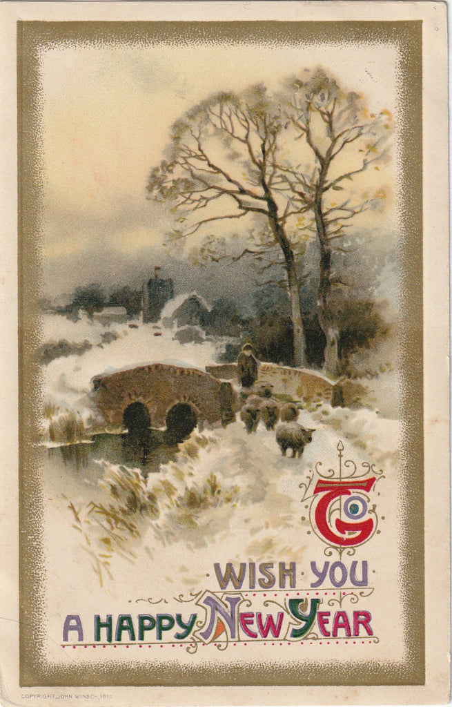 John Winsch Antique New Years Postcard 4