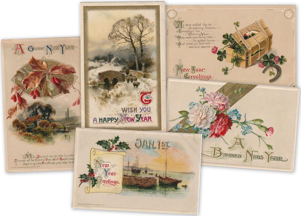 John Winsch Antique New Years Postcards
