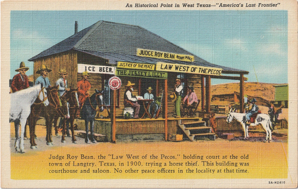 Judge Roy Bean Law West of the Pecos Postcard