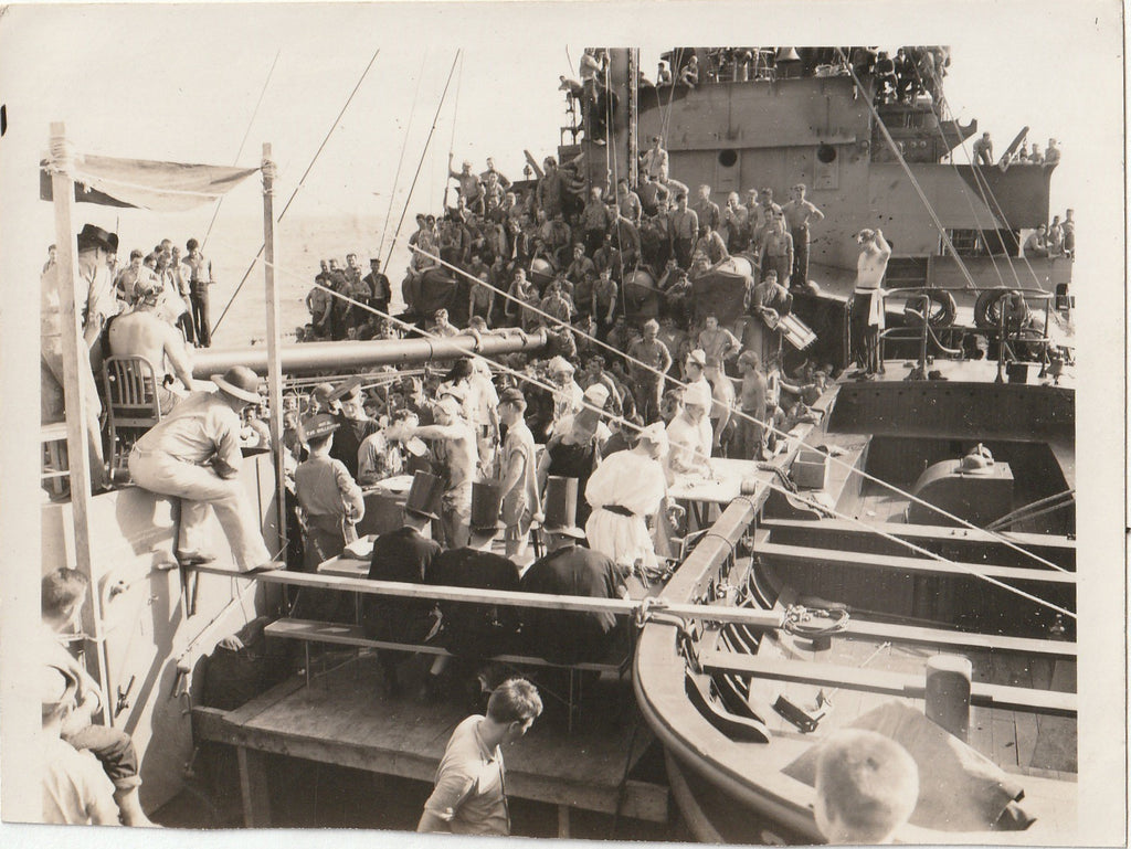 King Neptune Line-Crossing Ceremony - WWII Sailors - USS Cebu - SET of 2 - Photos, c. 1940s 1 of 2
