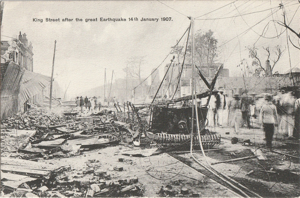 King Street After Great Earthquake - January 14th, 1907 - Kingston, Jamaica - Disaster Postcard