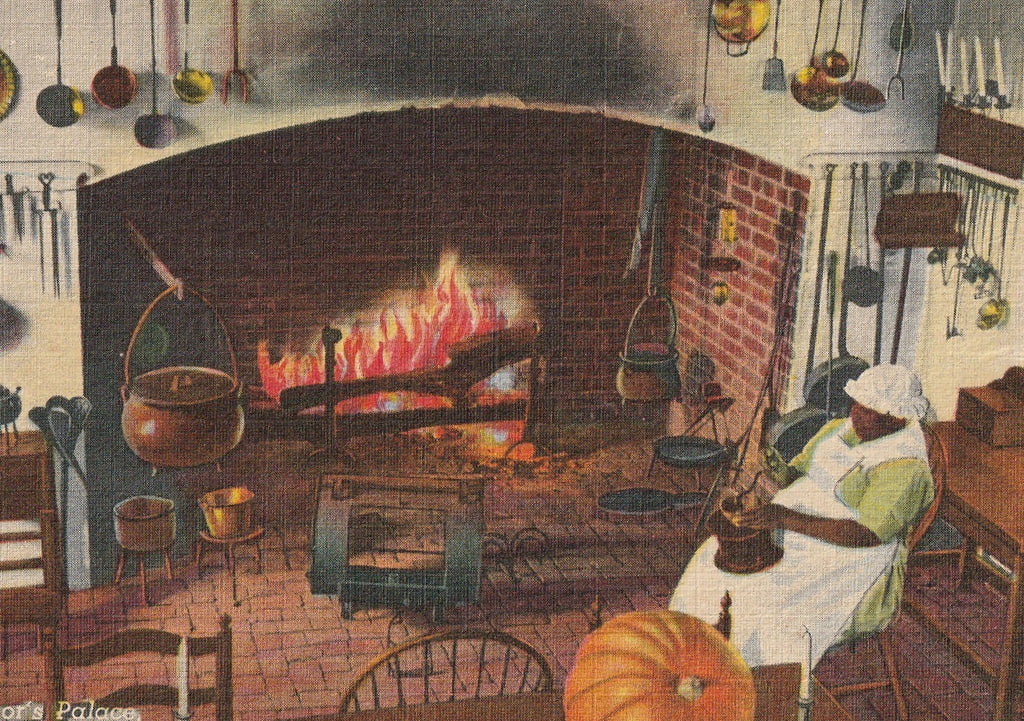 Kitchen at Governor's Palace - Williamsburg, VA - Postcard, c. 1940s