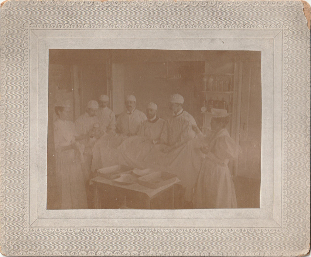 Knee Surgery of T. E. Frost - Victorian X-ray Showing 22 Bullet - Dec. 21, 1896 - Operating Room -SET of 3 - Cabinet Photos