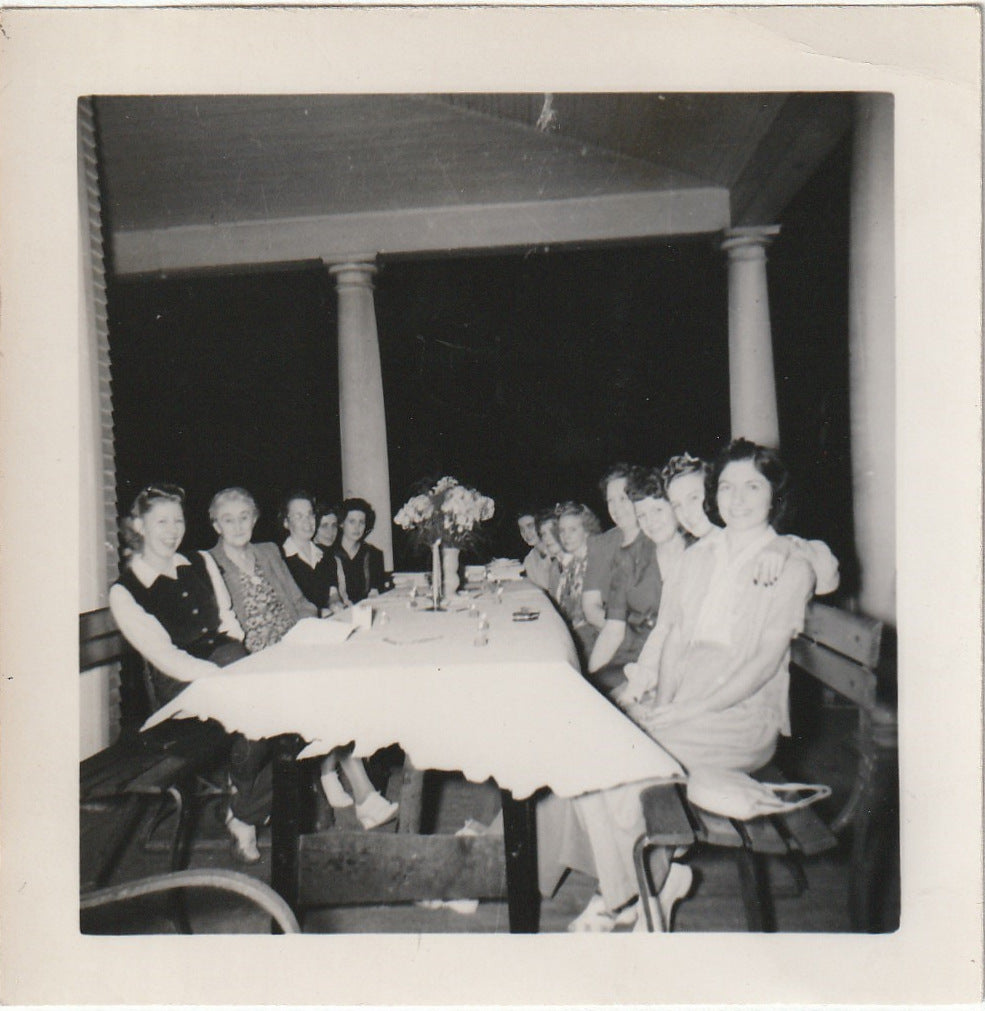Ladies in Pants Porch Party - SET of 4 - Snapshots, c. 1950s