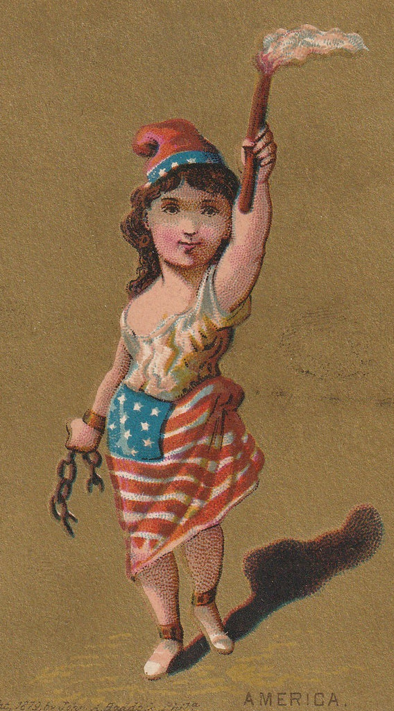 America John A Haddock 1879 Trade Card Close Up