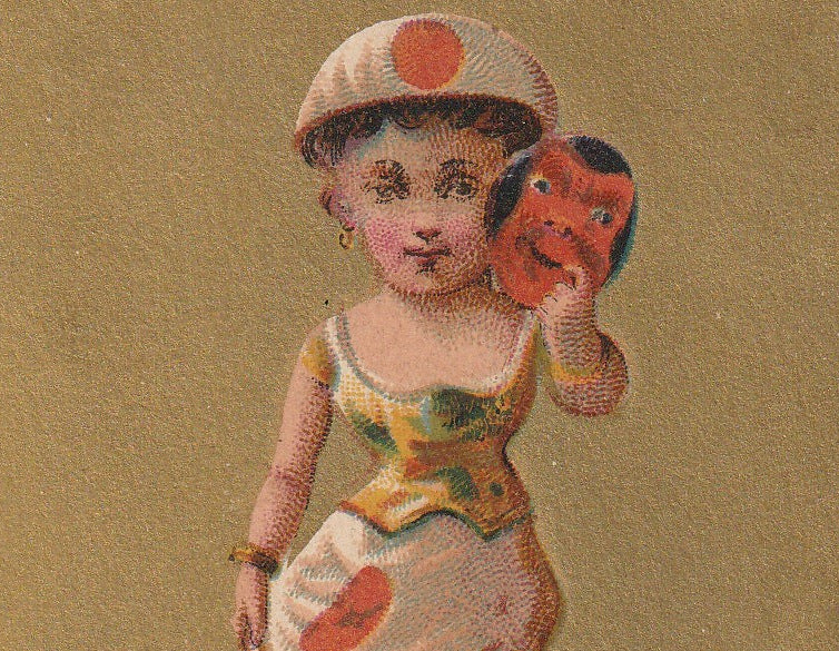 Lady Japan Antique Trade Card Close Up 3