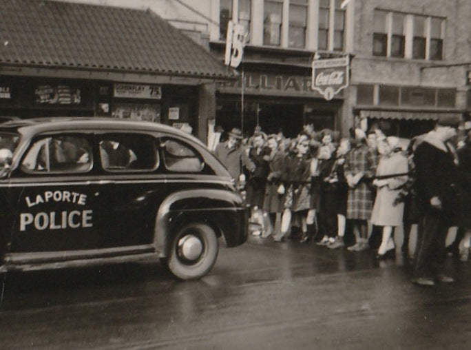 Laporte Police Car - Laporte, IN - Snapshot, c. 1940s Close Up